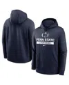 Nike Men's Navy Penn State Nittany Lions Lacrosse Stacked Fleece Pullover Hoodie In Blue