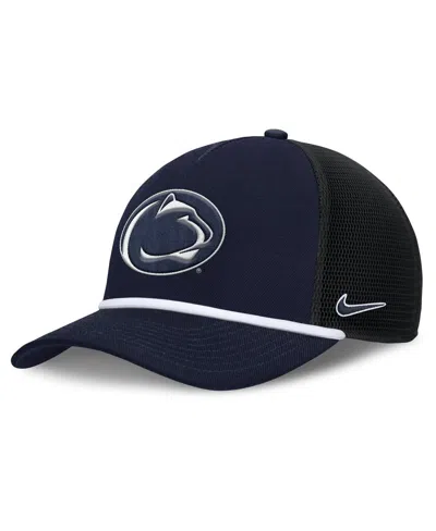 NIKE MEN'S NAVY PENN STATE NITTANY LIONS RISE PRIMETIME TRUCKER ADJUSTABLE HAT