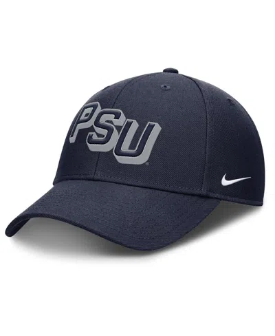Nike Navy Penn State Nittany Lions Slanted Primetime Rise Performance Adjustable Hat In Blue