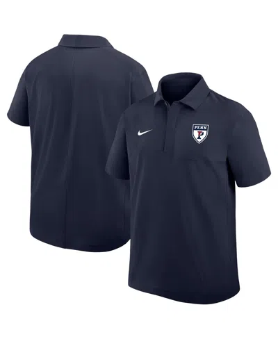 Nike Men's Navy Pennsylvania Quakers 2025 Sideline Dri-fit Polo Shirt In Black