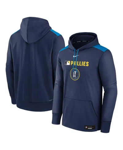 NIKE MEN'S NAVY PHILADELPHIA PHILLIES AUTHENTIC COLLECTION CITY CONNECT THERMA PULLOVER HOODIE