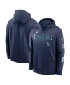 Nike Men's Navy Seattle Mariners Club Stack Pullover Hoodie In Blue