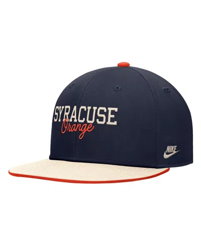 Nike Men's Navy Syracuse Orange Script Pro Dri-fit Snapback Hat In Black