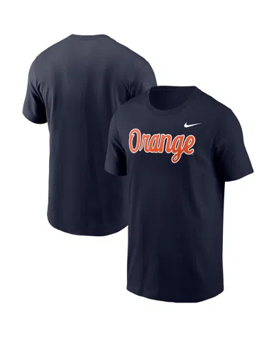 Nike Men's Navy Syracuse Orange Script T-shirt In Blue