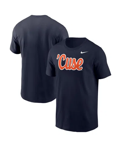 Nike Men's Navy Syracuse Orange Script T-shirt In Black