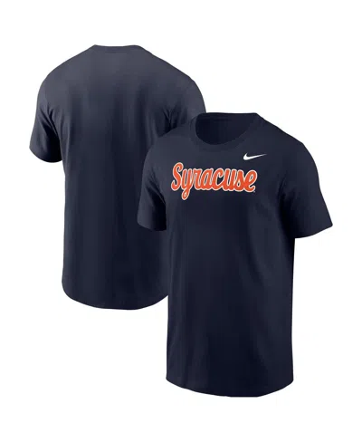 Nike Men's Navy Syracuse Orange Script T-shirt In Blue