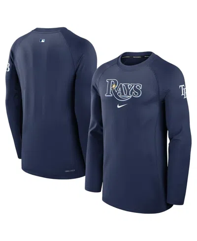 Nike Men's Navy Tampa Bay Rays Authentic Collection Game Time Raglan Performance Long Sleeve T-shirt