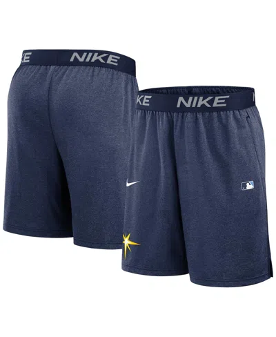 Nike Men's Navy Tampa Bay Rays Authentic Collection Performance Knit Shorts In Gold