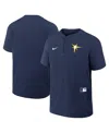 Nike Men's Navy Tampa Bay Rays Authentic Collection Raglan Short Sleeve Windshirt In Navy