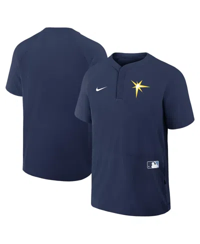 Nike Men's Navy Tampa Bay Rays Authentic Collection Raglan Short Sleeve Windshirt