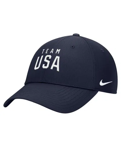 Nike Navy Team Usa On-field Club Ripstop Dri-fit Adjustable Hat In Blue