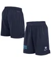 Nike Men's Navy Tennessee Titans 2024 Sideline Performance Mesh Shorts In Navy,orange