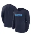 Nike Men's Navy Tennessee Titans Sideline Player Performance Long Sleeve T-shirt In Navy