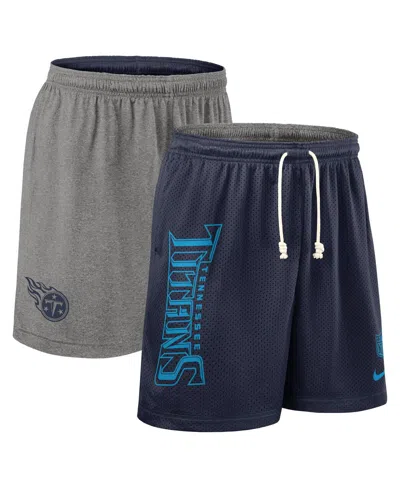 Nike Men's Navy Tennessee Titans Sideline Reversible Performance Shorts In Blue