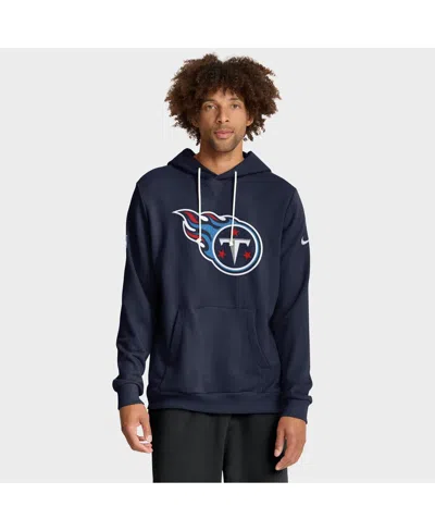 NIKE MEN'S NAVY TENNESSEE TITANS SIDELINE STANDARD ISSUE INITIAL HOME DRI-FIT HOODIE