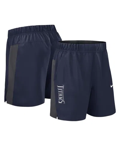 Nike Men's Navy Tennessee Titans Woven Victory Performance Shorts In Blue