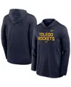 Nike Men's Navy Toledo Rockets Sideline Dri-fit Lightweight Hooded Sweatshirt In Blue