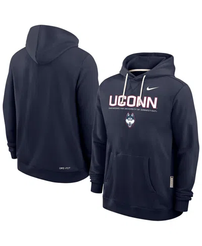 Nike Men's Navy Uconn Huskies 2025 Sideline Performance Pullover Hoodie In Blue