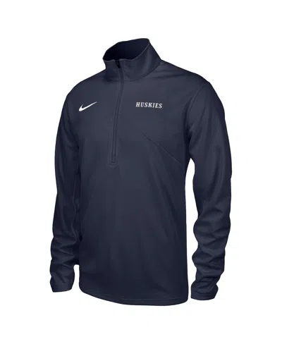 Nike Men's Navy Uconn Huskies Vault Training Performance Quarter-zip Jacket In Black