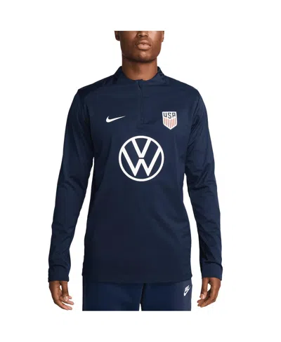 Nike Men's Navy Usmnt 2024 Strike Drill Performance Quarter-zip Pullover Top