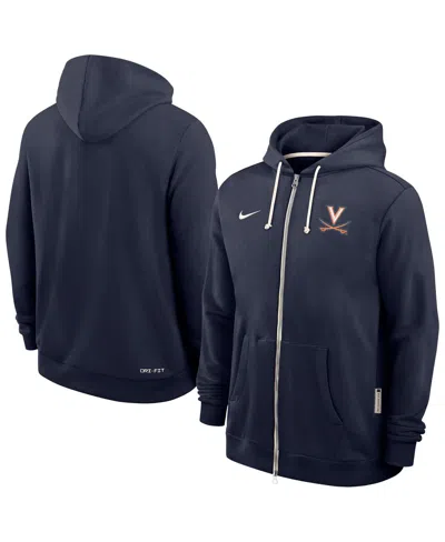 Nike Men's Navy Virginia Cavaliers 2025 Sideline Performance Full-zip Hoodie In Blue