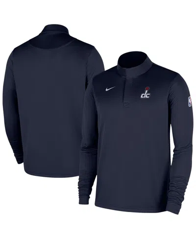 Nike Men's Navy Washington Wizards 2025/26 Authentic Coaches Quarter-zip Dri-fit Sweatshirt In Black