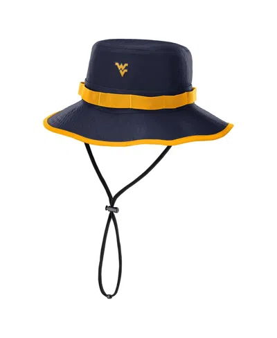 Nike Navy West Virginia Mountaineers 2025 Sideline Apex Boonie Bucket Hat In Black
