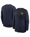 Nike Men's Navy West Virginia Mountaineers 2025 Sideline Coach Uv Performance Long Sleeve T-shirt In Blue
