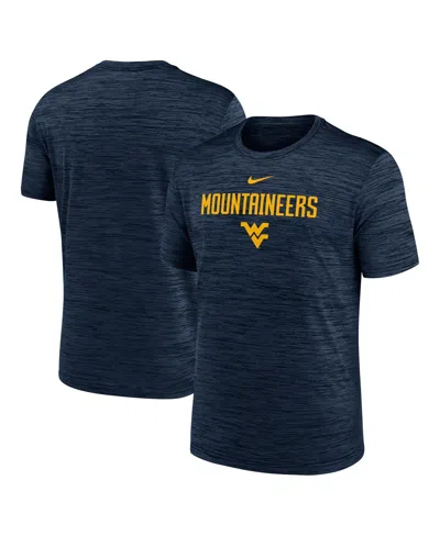 Nike Men's Navy West Virginia Mountaineers 2025 Sideline Velocity Performance T-shirt In Blue