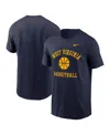 Nike Men's Navy West Virginia Mountaineers Basketball Icon T-shirt In Navy