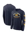 Nike West Virginia Campus Classic Location  Men's College Long-sleeve T-shirt In Blue