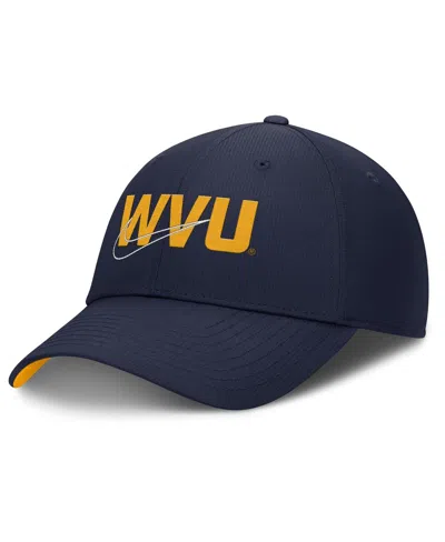 Nike Men's Navy West Virginia Mountaineers Club Prep Performance Adjustable Hat In Blue