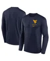 Nike Men's Navy West Virginia Mountaineers Primary Stack Legend Long Sleeve T-shirt In Blue