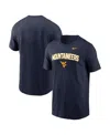 Nike Navy West Virginia Mountaineers Primetime Arch Stack T-shirt In Black
