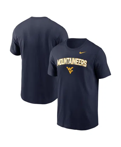 Nike Navy West Virginia Mountaineers Primetime Arch Stack T-shirt In Black