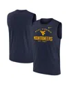 Nike Men's Navy West Virginia Mountaineers Primetime Legend Lock Up Performance Muscle Tank Top In Navy