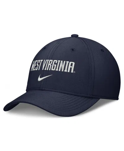 Nike Men's Navy West Virginia Mountaineers Rise On-field Swoosh Flex Dri-fit Flex Hat In Blue