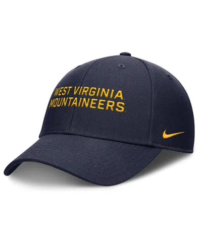 Nike Kids' Men's Navy West Virginia Mountaineers Rise Practice Adjustable Hat In Blue