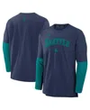 Nike Seattle Mariners Authentic Collection Player  Men's Dri-fit Mlb Pullover Sweatshirt In Blue