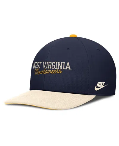 Nike Men's Navy/cream West Virginia Mountaineers Pro Legacy Script Snapback Hat