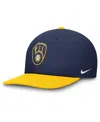 Nike Men's Navy/gold Milwaukee Brewers Evergreen Two-tone Snapback Hat In Multi