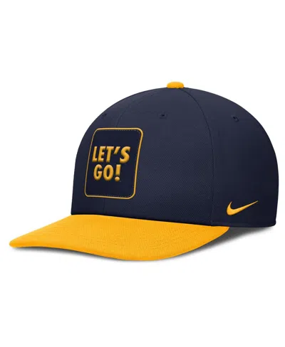 Nike Men's Navy/gold West Virginia Mountaineers 2025 Sideline Campus Pro Local Snapback Hat In Blue