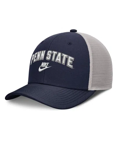 Nike Men's Navy/gray Penn State Nittany Lions Legacy Arch Rise Performance Trucker Adjustable Hat In Multi