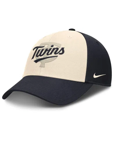 NIKE MEN'S NAVY/NATURAL MINNESOTA TWINS STATEMENT CLUB PERFORMANCE ADJUSTABLE HAT