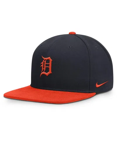 Nike Men's Navy/orange Detroit Tigers Primetime Pro Dri-fit Snapback Hat In Black