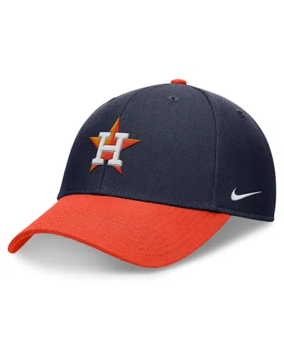 Nike Men's Navy/orange Houston Astros Evergreen Club Performance Adjustable Hat In Navy,orange
