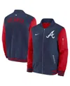 Nike Atlanta Braves Authentic Collection Dugout  Men's Mlb Full-zip Bomber Jacket In Blue
