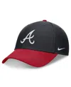 Nike Men's Navy/red Atlanta Braves Evergreen Club Performance Adjustable Hat In Navy,red