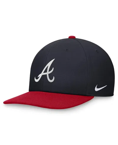 Nike Men's Navy/red Atlanta Braves Evergreen Two-tone Snapback Hat In Pchblugyrd