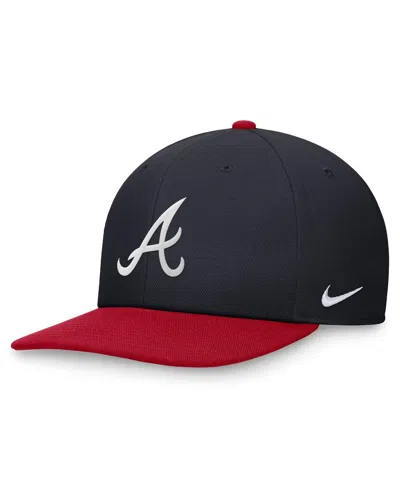 Nike Men's Navy/red Atlanta Braves Evergreen Club Performance Adjustable Hat In Navy,red